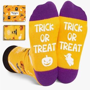 Unisex Kids Trick or Treat Halloween Crew Socks Happypop NIB
